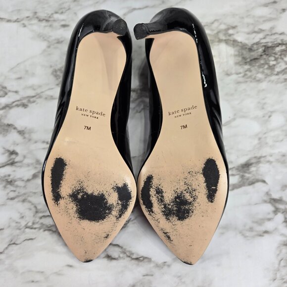 Kate Spade Vida Black Patent Leather Pointed Toe Stiletto Heels - Picture 8 of 10